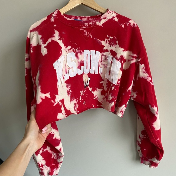 Vintage custom cropped Wisconsin badgers crewneck - Picture 6 of 8